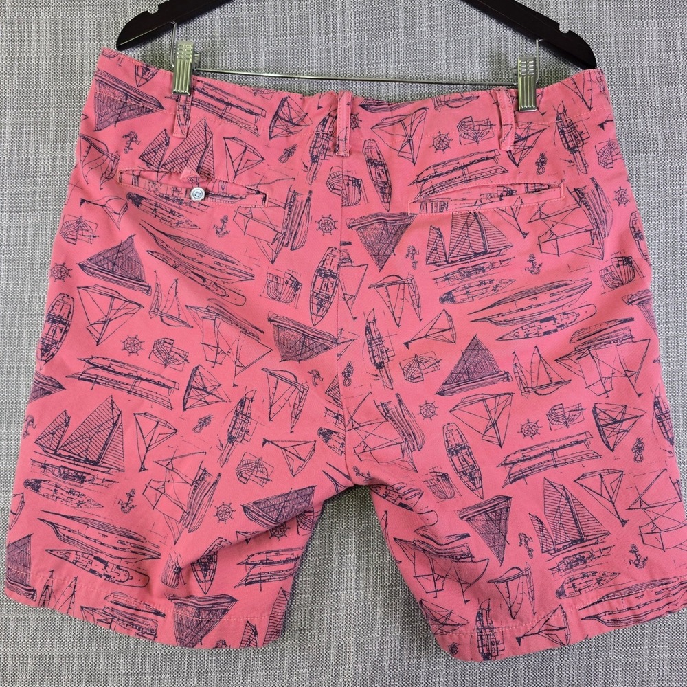 Polo Ralph Lauren Shorts Mens 36 Sailboat Graphic Pink Straight Fit Nautical - Picture 2 of 16